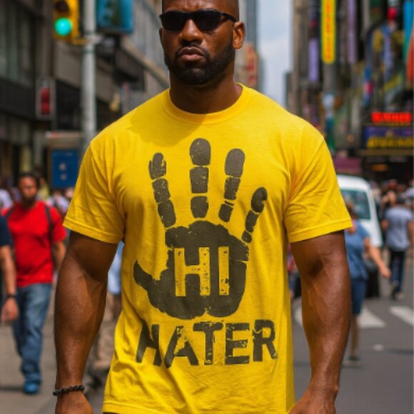 Men’s Hi Hater Yellow T shirt - Picture 1 of 9